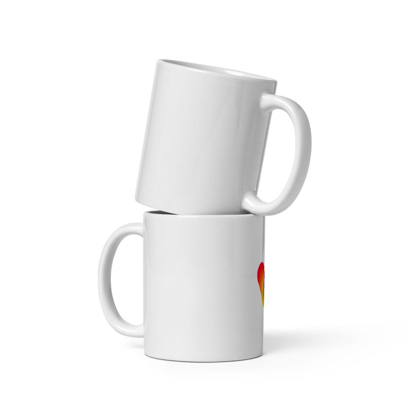 White glossy VOW mug